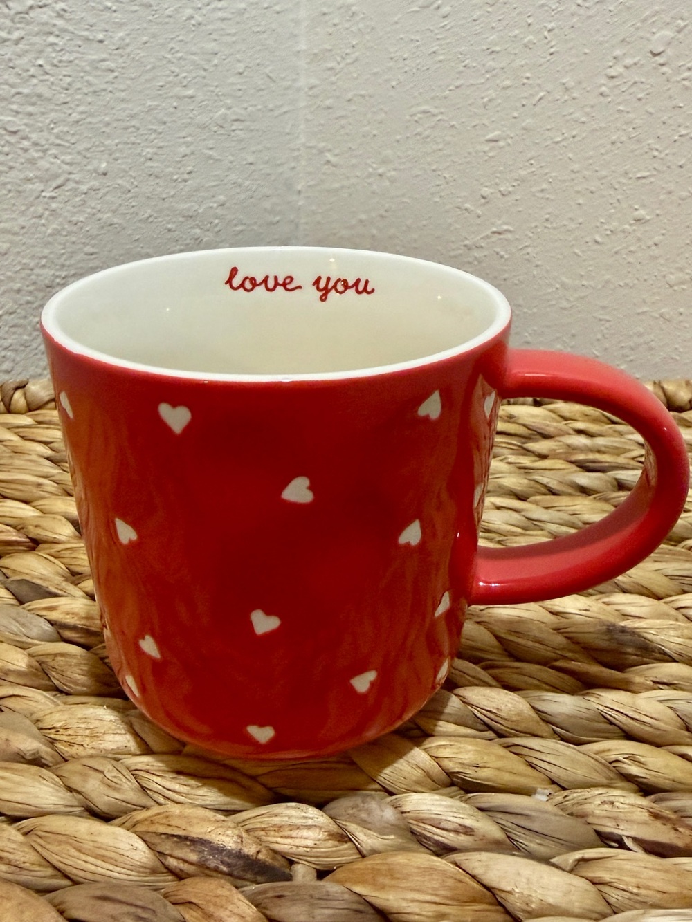 Threshold Valentines Day Red Heart Pattern Ceramic Mug - Love You